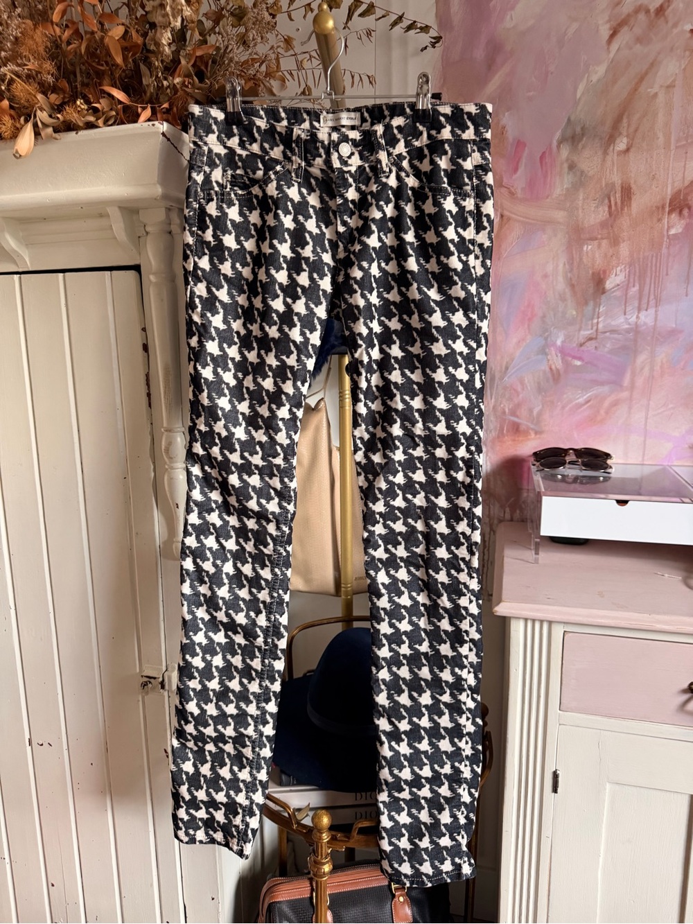 Isabel Marant Black & White Houndstooth Women’s Pants